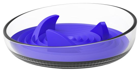 Pet Life 'Cirlicue' Shark Fin Shaped Modern Slow Feeding Pet Bowl